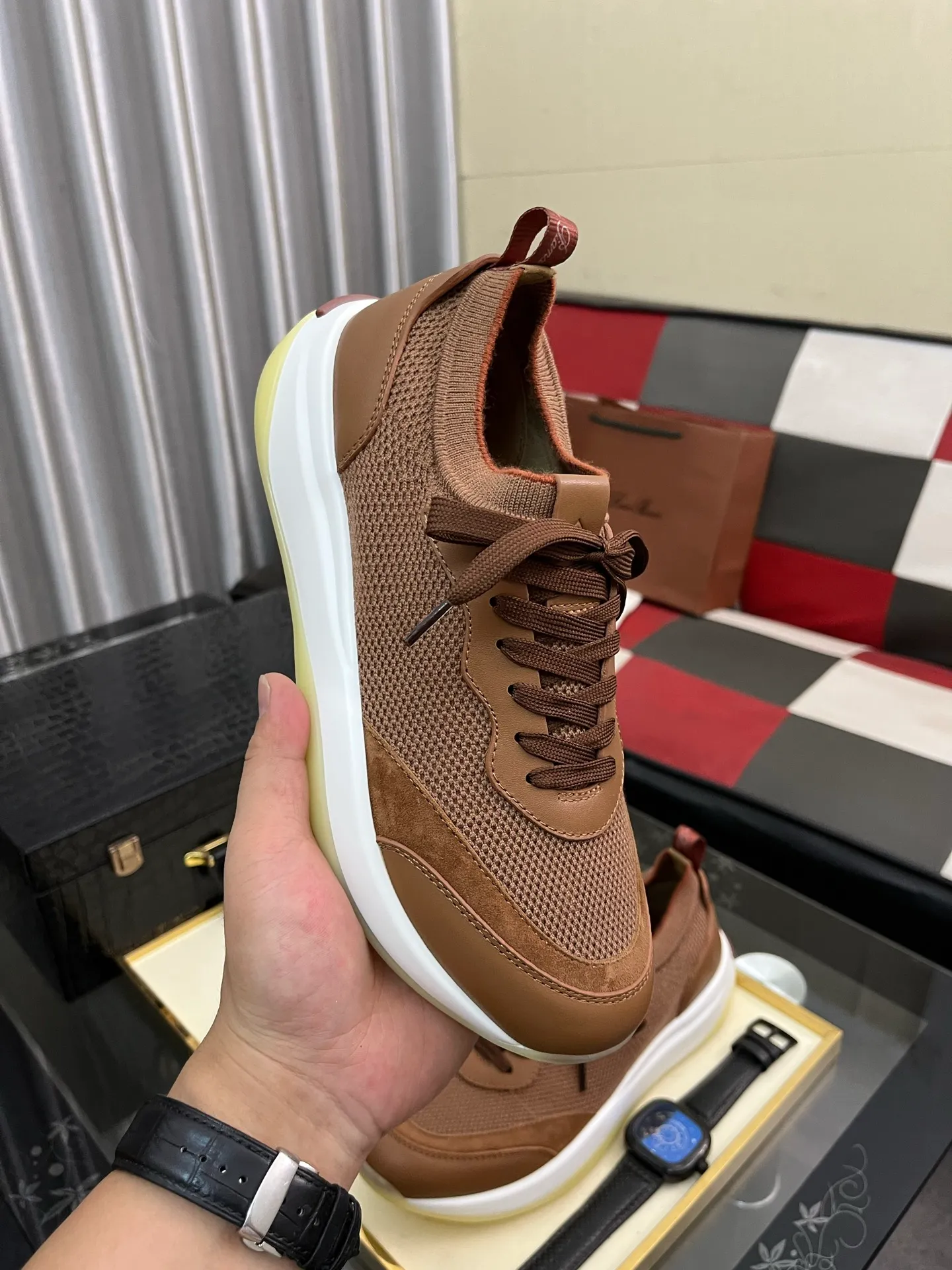 Men's men's shoes💰620⌚️⌚️Loro Piana - Loro Piana LP classic casual shoes, men's lace-up casual shoes and sneakers, high-quality lightweight and comfortable fabrics, suitable for outdoor leisure, the color is young and energetic, the upper is imported deerskin from Italy, it is great with sportswear or casual suits! Code number: 38-446️⃣Colors available
